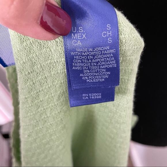 j.h. Collectibles Cardigan Womens Size S Green Long Sleeve Cotton Blend Preppy - Picture 5 of 6